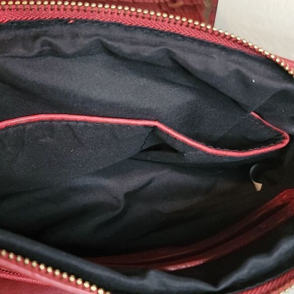 Red Vegan Suede/Leather Fringed Clutch/Crossbody - Picture 8 of 16